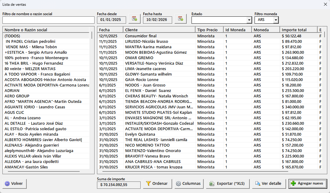 Historial de Ventas