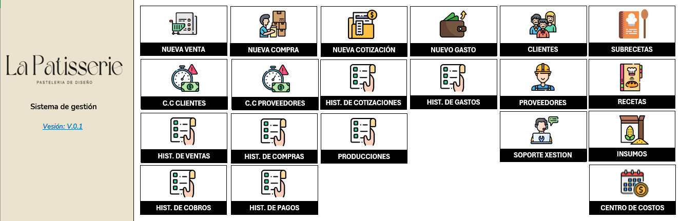 Sistema para Pastelería